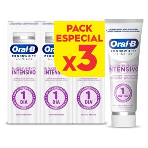 Pasta de Dentes Oral-B Pro 3D White Clinical Branqueadora – 3×75 ml — foto principal