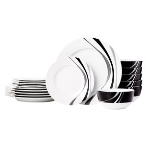 Conjunto de Loiça Amazon Basics Swirl – 18 Peças (6 Serviços) — foto principal
