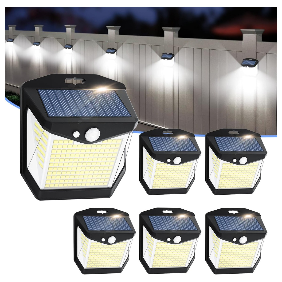 Luz Solar LED de Exterior Vanranger 248 LEDs – Pack de 6 Luz Solar LED de Exterior Vanranger 248 LEDs – Pack de 6