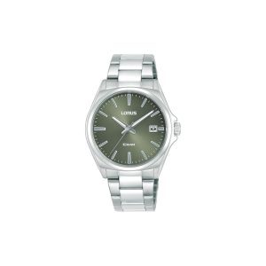Relógio de pulso Lorus RH959SX9 em aço inoxidável com mostrador verde-oliva