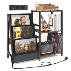 Mesa Auxiliar Bikoney para Gira-Discos – 3 Níveis (Até 200 Álbuns) — imagem principal