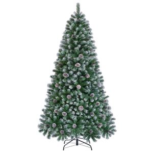 Árvore de Natal Artificial Yaheetech 183 cm com Efeito de Neve e Pinhas — imagem principal
